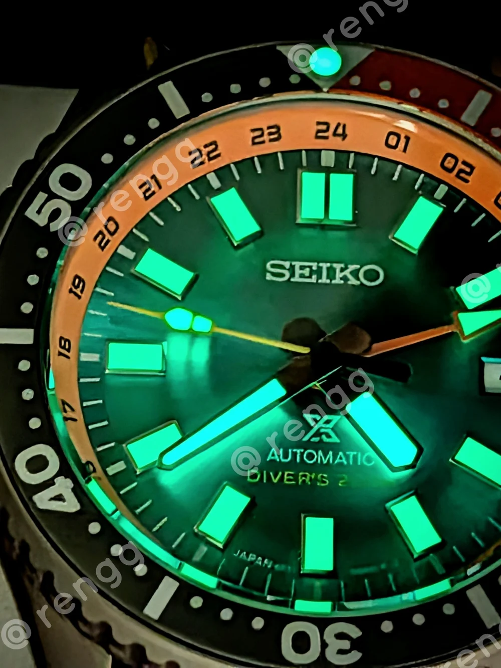 42mm Titanium GMT Seiko Men’s Green Automatic Diver Mod Watch BRAVE CRAZY COLOR